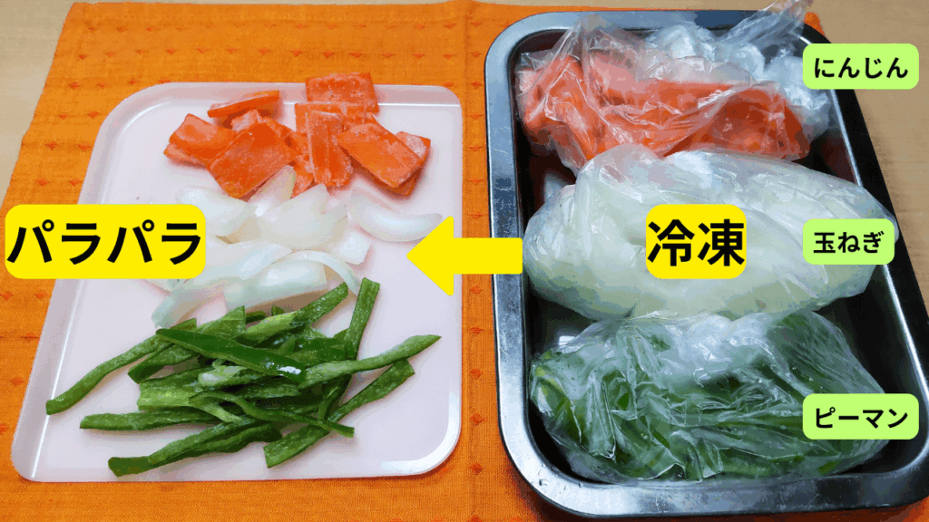 野菜類パラパラ冷凍