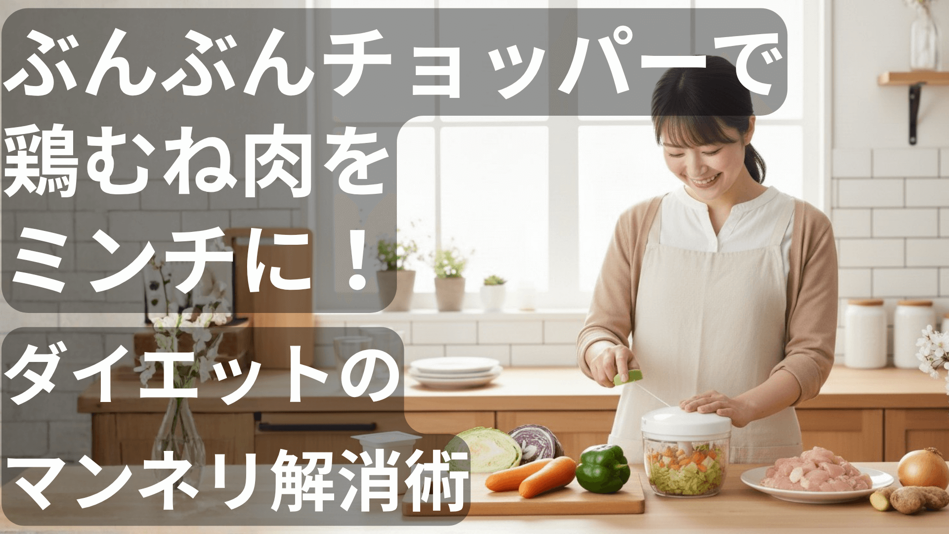 ぶんぶんチョッパーで鶏むね肉をミンチに！ダイエットのマンネリ解消術