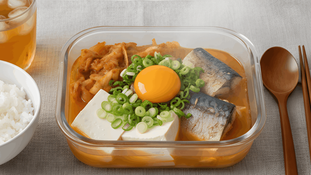キムチと豆腐のヘルシー鯖缶チゲ